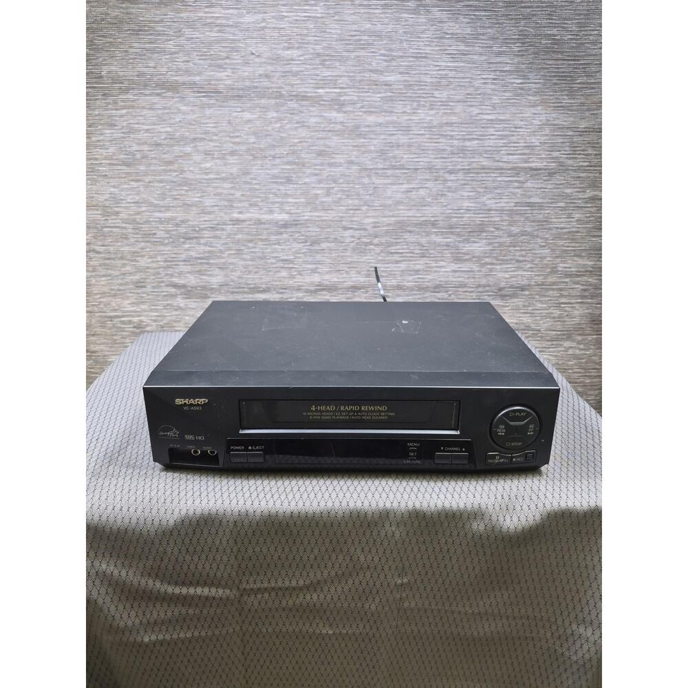 Sharp VC-A593U VHS HQ VCR Player Recorder 4-Head Rapid Rewind S-VHS "NO WORK"